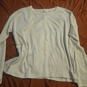 Zenana Ribbed Long Sleeve Top in Cream